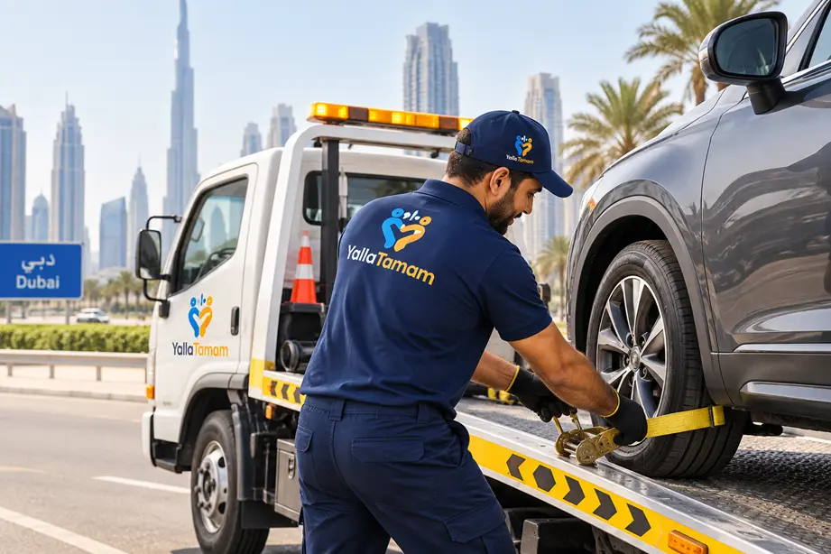 YallaTamam car recovery and towing service in Dubai