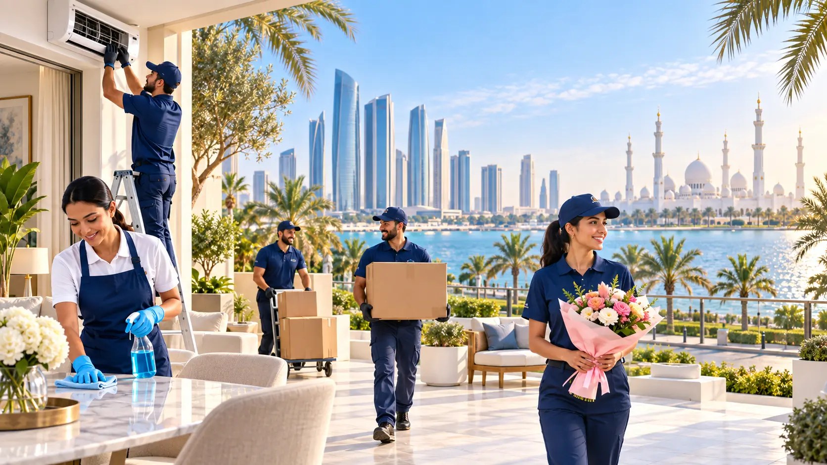 YallaTamam home services team in Abu Dhabi UAE